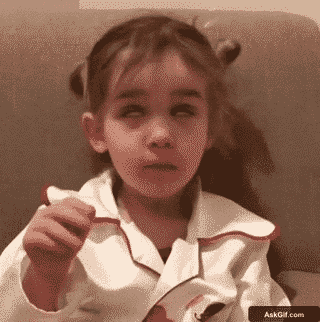 This little girl knows how to express 'not again' perfectly!