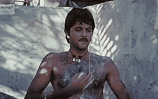 A rare picture of a Yeti taking bath.